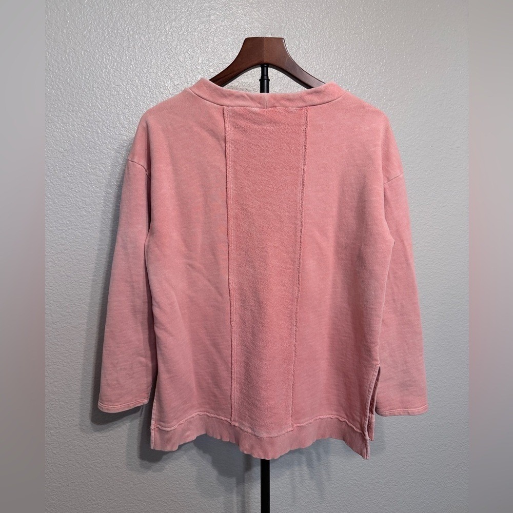 *SOLD* Anthropologie Pilcro Pink 100% Cotton Sweatshirt - Women's Medium Petite - Picture 2 of 10